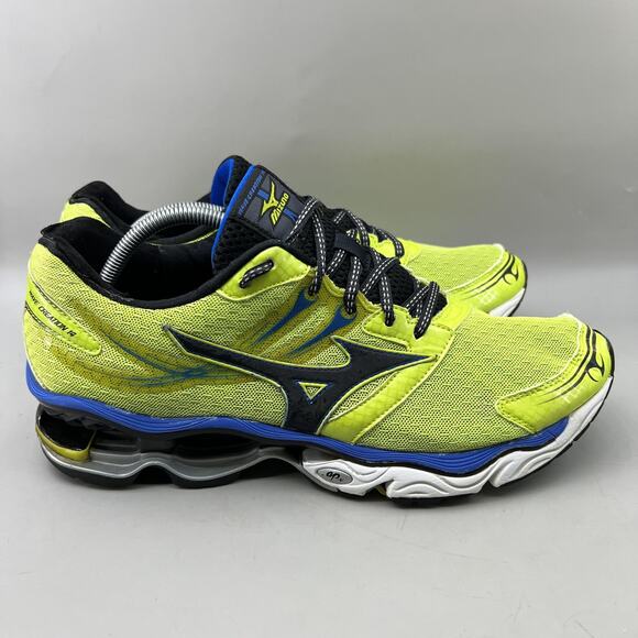 Mizuno Wave Creation 14 Running Shoes Men Size 12 Neon Yellow Comfort Sneakers - Picture 1 of 9